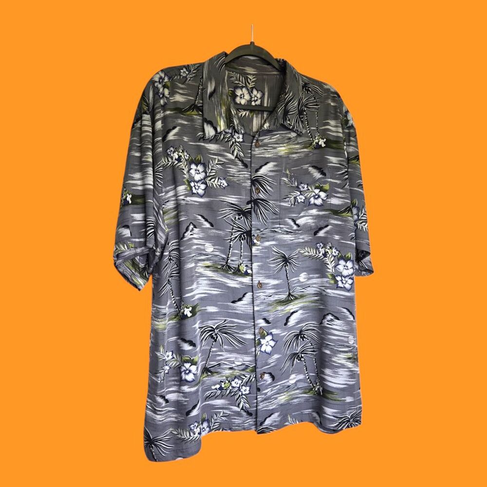 Big Dogs Mens 2X Vintage Hawaiian Island Shirt Dog Ukele Flaw - One hole in back